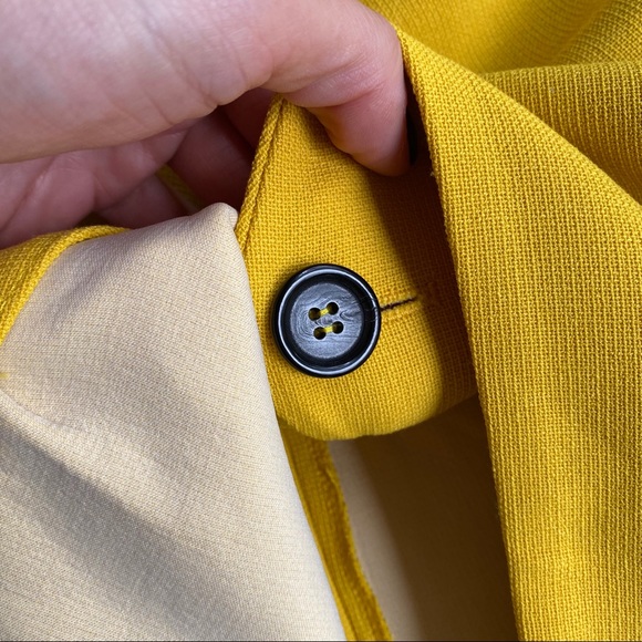 🥂 ZARA YELLOW SQUARE SHOULDER LONG SLEEVE ASYMMETRICAL MINI DRESS! - Picture 12 of 13